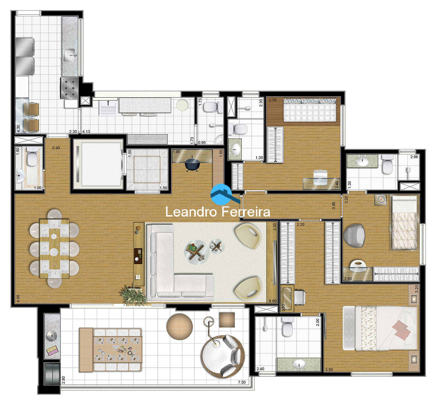 Apartamento à venda com 3 quartos, 155m² - Foto 2