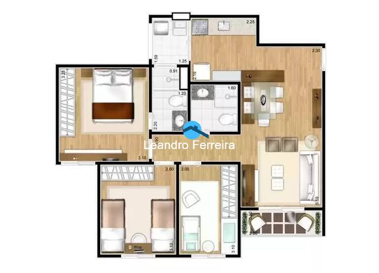 Apartamento à venda com 3 quartos, 71m² - Foto 9